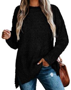 lot 5756 image: NIASHOT Black Oversized Sweaters for Women Loose Fit Long Tunic Tops for Leggings S
