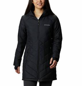 lot 5759 image: Columbia Womens Heavenly Long Hooded Jacket, Black, Large - Retail $117.57