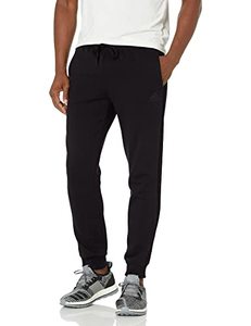 lot 5760 image: adidas Mens Standard Essentials Fleece Tapered Cuff 3-Stripes Pants, BlackBlack, Medium