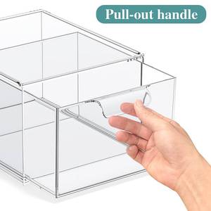 lot 5770 image: SpaceHacks 1Pack Stackable Makeup Organizer and Storage, Acrylic Organizers Clear Plastic Storage Drawer with Handles for Vanity, Undersink, Kitchen Cabinets, Pantry