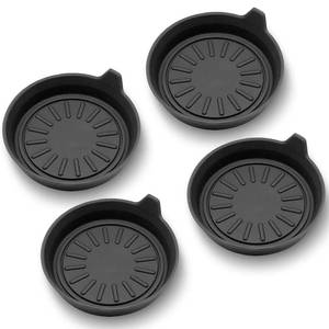 lot 5785 image: Seven Sparta Car Coasters for Cup Holders, Silicone Universal Vehicle Coasters, Set of 4 Pack, 3-18 Diameter (Black)