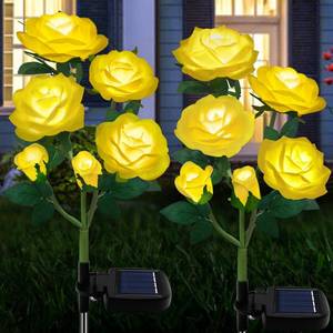 lot 5799 image: TYNLED Outdoor Solar Garden Stake Lights,Upgraded LED Solar Powered Light with 6 Rose Flowers, Waterproof Solar Decorative Lights for Patio Pathway Courtyard Garden Lawn