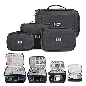 lot 5801 image: BUBM 4PcsSet Computer Cable Electronic Organizer Travel Packing Gadgets Bag Pouch for Cables,External Flash Drive,Mouse,Memory Card,Power Bank