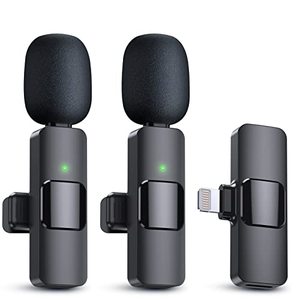 lot 5805 image: PQRQP 2 Pack Wireless Lavalier Microphones for iPhone, iPad - Crystal Clear Sound Quality for Recording, Live Streaming, YouTube, Facebook, TikTok