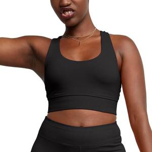 lot 5807 image: Hanes Womens Originals Bralette, Pullover Cotton Longline Bra with Moderate Support, Black, Medium