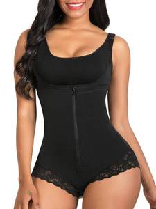 lot 5845 image: SHAPERX Women Shapewear tummy control Fajas Colombianas Body Shaper Zipper Open Bust Bodysuit,SZ7200-Black-New-S