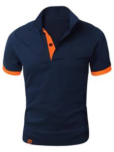 lot 5850 image: SOLY HUX Mens Golf Polo Shirts Color Tennis Shirt Short Sleeve Casual Work T-Shirt Plain Navy Blue M