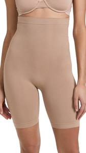 lot 5851 image: Yummie womens Seamless Solutions Waist Shaper Thigh Shapewear, Almond, Small-Medium US