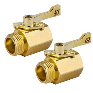 lot 5856 image: HQMPC Super Heavy Duty 34 Brass Shut Off Valve Garden Hose Shut Off Valve Garden Hose Connector 2 PCS