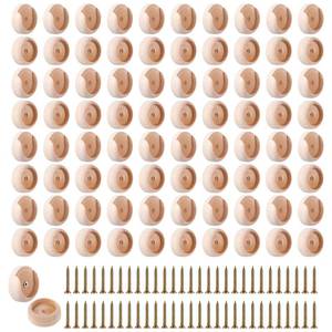 lot 5863 image: 20 Sets Closet Pole Socket Wooden Closet Rod Holders Closet Rod Bracket Closet Rod Support with Screws for Closet Rod Wardrobe Hallway Bathroom Clothing Store (Wooden Color)