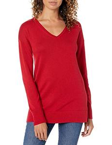lot 5869 image: Nautica Womens Lightweight Long-Sleeve V-Neck Tunic Sweater (Available in Plus Size), Red, X-Large
