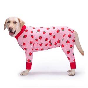 lot 5874 image: Dog Recovery Suit After Surgery Soft Long Sleeve Neuter Shirt Cone Alternatives, Prevent Licking Surgical Onesies for Large Medium Dog Shedding Suit (X-Large (Pack of 1), Strawberry)