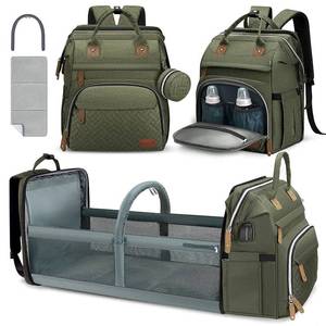 lot 5884 image: DERJUNSTAR Baby Diaper Bag Backpack, Diaper Changing Station, Baby Bags for Boys Girls,Waterproof Changing Pad,USB Charging Port,Pacifier Case, Sunshade and Toy Bar, Forest