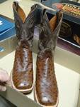 Dan Post Alamosa Chocolate Full Quill Ostrich Square toe Boots 12 D