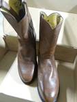 Justin Classics Roper Cowboy Boots, Tan, Size 9 EE.