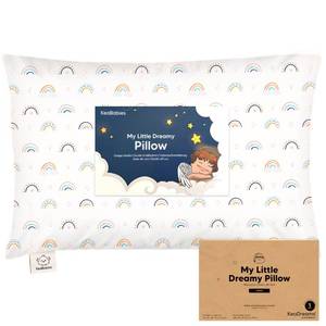 lot 60152 image: KeaBabies Toddler Pillow with Pillowcase, Jumbo 14X20 - Soft Organic Cotton Toddler Pillows for Sleeping - Machine Washable - Perfect for Travel, Toddler Bed Set (Jolly Rainbow)