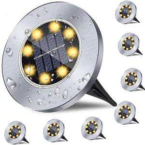 lot 60162 image: Rayolon Solar Ground Lights, Waterproof Solar Garden Lights, Upgraded Outdoor Garden Waterproof Bright in-Ground Lights, Landscape Lights for Pathway,Yard,Deck,Lawn,Patio,Walkway (8 Pack Warm Light)