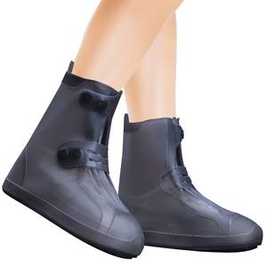lot 60189 image: Rain Shoe Covers  Waterproof Shoe Covers for Men Women  Reusable Galoshes Overshoes (Black - Medium)