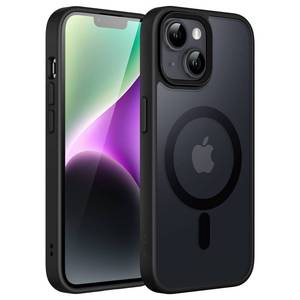 lot 60196 image: JETech Magnetic Case for iPhone 14 Plus 6.7-Inch Compatible with MagSafe, Translucent Matte Back Slim Shockproof Phone Cover (Black)