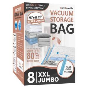 lot 60198 image: 8 Pack XXL Jumbo Vacuum Storage Bags, Extra Jumbo Vacuum Sealed Bags for Comforters, Bedding, Blanket Storage, Space Saver Extra Large Vacuum Storage Bags for Huge Stuffed Toy (47.2x35in)