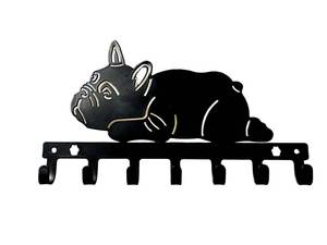 lot 60205 image: Ctpeng Dog Leash Holder for Wall,Decorative Leash Holder Wall Mount with 7 Hooks,Black Metal Key Organizer Rack Dog Leash Hanger for Entryway,Front Door,Hallway  Office(10.83X6.1 inches)