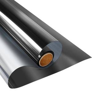 lot 60212 image: KESPEN Window Privacy Film One Way Daytime Privacy Static Cling Sun Blocking Anti UV Reflective Window Tint for Home and Office, Black-Silver, 17.5 Inch X 6.5 Feet