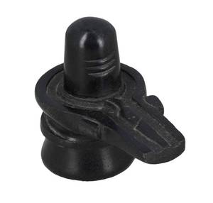 lot 60218 image: IS4A IndianStore4All 100% Pure Rare Black Marble Shiva Lingam 2 inch Approx