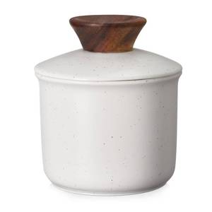 lot 60225 image: DOWAN French Butter Crock for Countertop, Ceramic Butter Dish with Waterline, Porcelain Butter Container for Spreadable Soft Butter, French Butter Dish with Lid