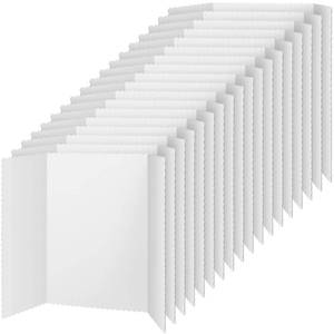 lot 60228 image: Ctosree 18 Pcs Tri Fold Display Board, Lightweight Presentation Board, Science Fair Project Display Paperboard, Trifold Poster Board, Single Wall(White, 14 x 22 Inch)