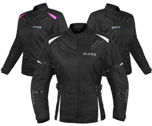 lot 60239 image: ALPHA CYCLE GEAR ALL SEASON WOMEN MOTORCYCLE JACKET WATERPROOF RIDING WITH CE ARMOUR (BLACKWHITE, 2X-LARGE)