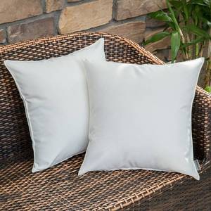 lot 60243 image: MIULEE Pack of 2 Decorative Outdoor Waterproof Pillow Covers Square Garden Cushion Sham Throw Pillowcase Shell for Spring Patio Tent Couch 18x18 Inch White