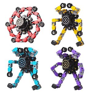 lot 60250 image: Gokeey Transformable Fidget Spinners 4 Pcs for Kids and Adults Stress Relief Sensory Toys for Boys and Girls Fingertip Gyros for ADHD Autism for Kids Gifts Easter Basket Stuffers (Fidget Toy 4pc)