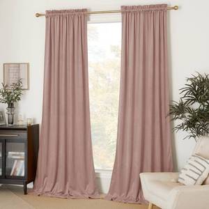 lot 60254 image: NICETOWN Dusty Pink Blackout Velvet Curtains for Sliding Patio Door (2 Panels, 52-inch Wide x 96-inch Long), Privacy and Warm Thermal Insulated Noise Reducing Long Window Drapes for Large Windows