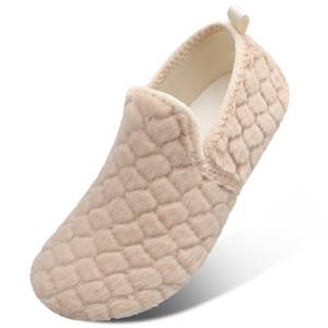 lot 60260 image: Scurtain Unisex Mens Womens Slippers Lightweight House Slippers Sock Shoes with Non-slip rubber sole Mens Womens Walking Shoes BeigeDia Sh 4.5-5.5 W