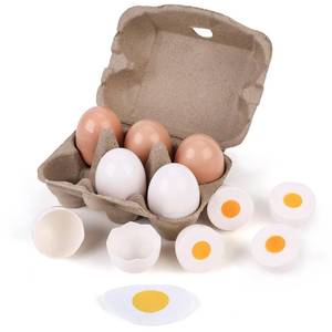 lot 60268 image: SallyFashion 6PCS Fake Eggs in Egg Carton, Children Food Pretend Play Food Toy Plastic Eggs Kitchen Toys for Kids Early Development Learning