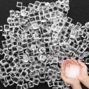 lot 60274 image: Waydress Fakes Miniature Clear Plastic Ice Cubes for Dollhouse Cups Sprinkle Decorations Fake Cake Dessert Beer Drinks Dollhouse Kitchen Food Accessories (100 g)