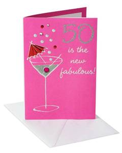 lot 60324 image: American Greetings 50th Birthday Card for Her (50 Is the New Fabulous)
