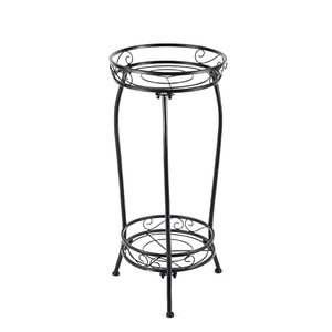 lot 60335 image: Kavlium Plant Stand Indoor OutdoorTall Black Metal Rustproof Stable Plant Stands2 Tier 27.1 inch Multiple Plant Rack Holder Rack Flower Pot Stand Heavy Duty Plant Shelf
