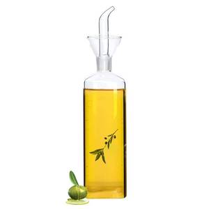 lot 60340 image: Belicheto Glass Olive Oil Dispenser, No Funnel Needed Easy to Refill Oil Bottle with Pourers, Clear Cooking Oil Vinegar Dispenser Bottle Olive Oil Carafe Decanter for Kitchen BBQ (17oz500ml)