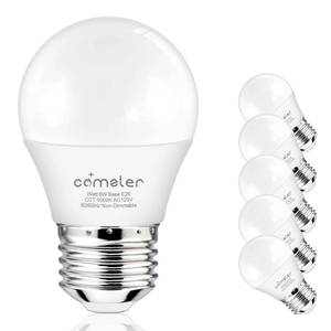 lot 60343 image: comzler 6W A15 LED Bulb Daylight 60 Watt Equivalent, E26 Medium Screw Base Small Light Bulb Cool White 5000K, Home Lighting Decorative Ceiling Fan Light Bulbs Non-Dimmable, Pack of 6