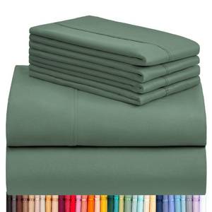 lot 60349 image: LuxClub 6 PC King Sheet Set, Breathable Luxury Bed Sheets, Deep Pockets 18 Wrinkle Free Cooling Bed Sheets Machine Washable Hotel Bedding Silky Soft - Tree Moss Green King
