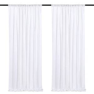 lot 60362 image: White Sequin Backdrop Curtains 2 Pieces 2FTx8FT Glitter Background Sparkly Party Backdops for Wedding Stage Photography Decorations