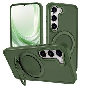 lot 60363 image: STERKER Magnetic Ring Stand for Samsung Galaxy S24  Case Military Grade Drop ProtectionCompatible with Magnet with Kickstand, Matte Translucent Slim Case for S24 Plus, Midnight Green