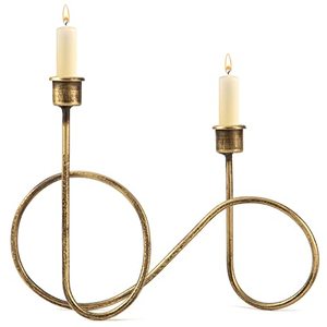 lot 60365 image: Twisted Brass Style Candle Holder, Candlestick Holder for Table Decoration, Holiday, Wedding, Housewarming