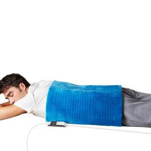 lot 60381 image: Boncare� Rapid Heat up XXL Size Heating Pad for Back Pain Relief and Period Cramps with Auto Shut Off 4 Timer & 4 Temperature Settings Super Soft Velvet Fleece MoistDry Heat (Blue, 20x24)