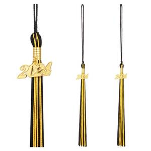 lot 60389 image: QUEEN KING 3 PCS Graduation Tassel with 2024 Year Gold Charms Graduation Cap Tassels 2024 Tassel Graduation Tassel Accessories for 2024 Graduation Party Activities(Black Gold)