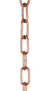 lot 60395 image: Monarch Rain Chains 18705 Aluminum Traditional Link Rain Chain, 8-12 Feet Length Replacement Downspout for Gutters, Brushed Copper Finish