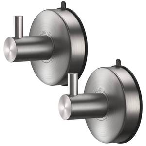 lot 60409 image: DGYB Suction Cup Hooks for Shower Set of 2 Towel Hooks for Bathrooms SUS 304 Stainless Steel Grey Shower Hooks for Loofah 15 Lb Bathroom Hooks for Towels