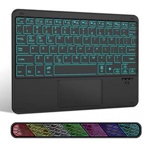 lot 60415 image: XIWMIX Ultra-Slim Wireless Bluetooth Keyboard with Touchpad - 7 Colors Backlit Universal Rechargeable Keyboard for iPad ProiPad AiriPad 9.7iPad 10.2iPad Mini and Other iOS Android Windows Devices