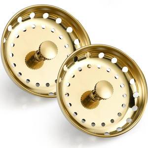 lot 60427 image: Retisee 2 Pcs Gold Kitchen Sink Stopper Strainer Stainless Steel Sink Filter for Universal 3-12 Inch Kitchen Sink Drain Replacement